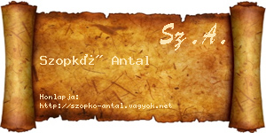 Szopkó Antal névjegykártya